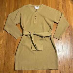 Charles Henry Tan Sweater Dress with Belt Women’s XL